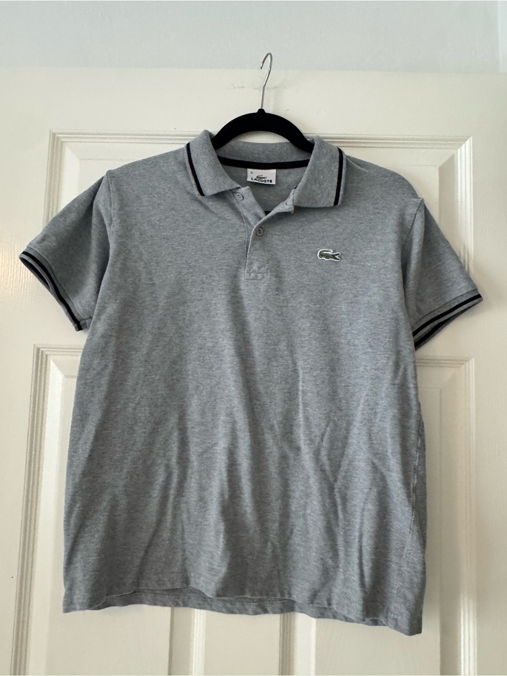 Lacoste Light Gray Boy’s Polo with Contrast Tipping